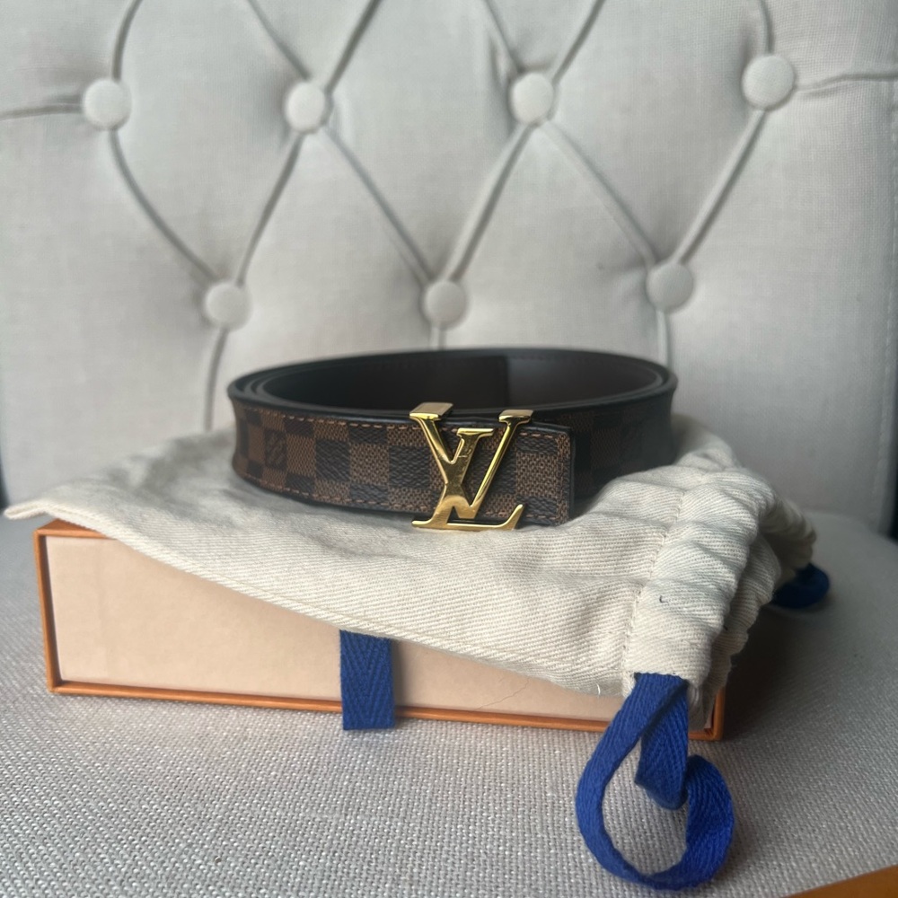 Louis Vuitton Mini Damier Ebene 25mm LV Initiales Belt